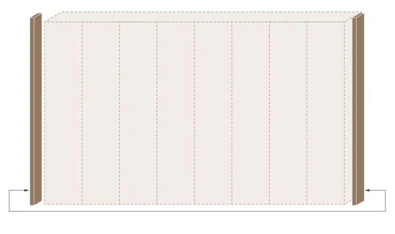 Seitlicher Rahmen für Drehtürenschrank / Kleiderschrank Gataivai und Anbaumodule, Farbe: Walnuss - Höhe: 227 cm