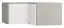 Aufsatz für Eckkleiderschrank Pantanoso 39, Farbe: Grau / Weiß - Abmessungen: 45 x 102 x 104 cm (H x B x T)