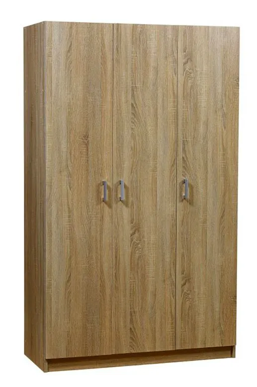 120 cm breiter Kleiderschrank mit 3 Türen | Farbe: Sonoma Eiche Abbildung