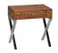 Eleganter Nachttisch aus Sheesham Massivholz, Farbe: Sheesham / Chrome - Abmessungen: 50 x 45 x 45 cm (H x B x T), jedes Möbel ein Unikat