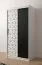 Kleiderschrank mit eleganten Design Dom 04, Farbe: Weiß matt / Schwarz matt - Abmessungen: 200 x 100 x 62 cm (H x B x T), mit fünf Fächern