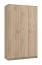 Kleiderschrank / Drehtürenschrank mit drei Türen Kovin 07, Farbe: Eiche Sonoma, eine Kleiderstange, fünf Fächer, Maße: 205 x 120 x 52 cm, für Schlafzimmer