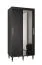 Schiebetürenschrank mit einer Spiegeltür Jotunheimen 14, Farbe: Schwarz - Abmessungen: 208 x 100,5 x 62 cm (H x B x T)