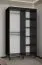 Moderner Kleiderschrank mit Spiegel Jotunheimen 244, Farbe: Schwarz - Abmessungen: 208 x 120,5 x 62 cm (H x B x T)