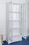Vitrine Kiefer massiv Vollholz weiß Junco 34 - Abmessungen: 195 x 80 x 35 cm (H x B x T)