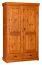 Drehtürenschrank / Kleiderschrank Jabron 03, Kiefer massiv Vollholz, Farbe: Kiefer - 218 x 132 x 62 cm (H x B x T)