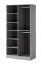Kleiderschrank mit gefrästen Glastüren Bainton 04, Farbe: Grau, 200 x 101 x 51 cm, 6 Fächer, 2 Kleiderstangen, viel Stauraum, elegantes Design