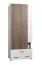 Schrank Bulolo 22, Farbe: Weiß / Nuss - Abmessungen: 198 x 80 x 50 cm (H x B x T)