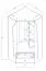 Drehtürenschrank / Eckkleiderschrank Sirte 02, Farbe: Eiche / Weiß matt - Abmessungen: 190 x 87 x 87 cm (H x B x T)