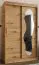 Kleiderschrank Lagginhorn 05, Farbe: Eiche Artisan, 1,2 Meter breit, ein Spiegel, fünf Fächer, Schiebetürenschrank, zwei Kleiderstangen, Aluminiumschienen