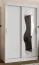 Schiebetürenschrank Lagginhorn 06, Farbe: Weiß, 1,2 Meter breit, Aluminiumschienen, eine Spiegeltür, Kleiderschrank, fünf Fächer, zwei Kleiderstangen