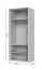 Drehtürenschrank mit Rahmen Neiafu 29, Farbe: Kaschmir, Maße: 226 x 97 x 60 cm, eine Kleiderstange, drei Einlegeböden, Soft-Close-Funktion, verstellbare Füße