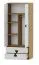 Jugendzimmer - Drehtürenschrank / Kleiderschrank Garian 01, Farbe: Eiche / Grau, Abmessungen: 191 x 80 x 50 cm (H x B x T)