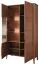 Vitrine mit Glastür links Gorica 02, in Eiche Rustikal, mit LED-Beleuchtung und Soft Close System, 201 x 111 x 45 cm, teilmassiv, Antisol-Glas Bronze