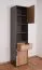Jugendzimmer Schrank Sprimont 05, Farbe: Grau / Eiche - Abmessungen: 195 x 45 x 40 cm (H x B x T)