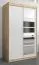 Schiebetürenschrank / Kleiderschrank Aizkorri 02A mit Spiegel, Farbe: Eiche Sonoma / Weiß matt - Abmessungen: 200 x 120 x 62 cm (H x B x T)