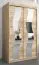 Schiebetürenschrank / Kleiderschrank Hacho 02 mit Spiegel, Farbe: Eiche Sonoma - Abmessungen: 200 x 120 x 62 cm ( H x B x T)