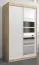 120 cm breiter Kleiderschrank mit 5 Fächern und 2 Türen | Farbe: Sonoma Eiche / Weiß Abbildung