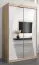 120 cm breiter Kleiderschrank mit 2 Türen | 5 Fächer | Farbe: Sonoma Eiche / Weiß Abbildung