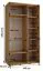 Schwarzer Schiebetürenschrank Mina mit Spiegel, auch für Wohnzimmer geeignet, Schwarzer Metallgriff, viel Stauraum, Anti Staubbürsten, 235,2 x 140 x 60 cm