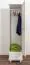 Kleiderschrank | 1 Drehtür | 1 Schublade | mit Kleiderstange | 47 cm breit | Massivholz | Farbe: Weiß Abbildung