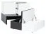 Jugendzimmer - Kommode Marincho 05, 2-teilig, Farbe: Weiß / Schwarz - Abmessungen: 89 x 107 x 95 cm (H x B x T)