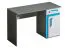 Jugendzimmer - Schreibtisch Oskar 09, Farbe: Anthrazit / Weiß / Blau - 80 x 120 x 50 cm (H x B x T)