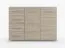 Kommode | Eiche / Weiß | Comarca 30 | 96 x 135 x 45 cm | 2 Türen | 4 Schubladen | 3 Fächer | Holzoptik | dezente Griffe, silberfarben | Sideboard