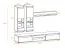 Wohnwand | Farbe: Eiche Hickory Jackson / Schwarz | Push-to-open Funktion | Maße: 175 x 37 x 150 cm | inkl. LED-Beleuchtung | 1 TV-Unterschrank | 2 Vitrinen | 1 Wandregal