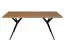 Eleganter Tisch Lunain 02, aus massiven Eichenholz, mit schwarzen Metallbeinen, Tischplatte 4 cm dick, Maße: 78 x 180 x 90 cm, geölte Oberfläche