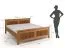 Doppelbett / Gästebett | aus massiv finnische Kiefer | Farbe: Eiche | natürliche Maserung | Liegefläche: 200 x 200 cm | stabiler Rahmen