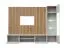 Wohnwand | Push-to-open Funktion | Farbe: Perla Grau / Eiche Artisan | inkl. LED-Beleuchtung | Maße: 200 x 35 x 148 cm | 1 TV-Unterschrank | 1 Vitrine