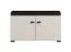 Sitzbank mit Stauraum | 2 Drehtüren | Farbe: Kaschmir | gepolstertes Sitzkissen | 2 Fächer | Maße: 77 x 35 x 40,5 cm | Beine & Griffe: Schwarz