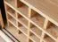 Vitrine / Weinregal Salleron 09, Wildeiche massiv geölt, Farbe: Natur / Schwarz - Abmessungen: 101 x 101 x 45 cm (H x B x T)
