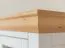 Vitrine Bresle 01, Kiefer massiv, Farbe: Weiß / Natur - Abmessungen: 200 x 70 x 41 cm (H x B x T)