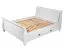 Doppelbett Jabron 07, Kiefer massiv Vollholz, weiß lackiert - Liegefläche: 160 x 200 cm (B x L)