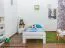 Kinderbett / Jugendbett Kiefer Vollholz massiv weiß lackiert A11, inkl. Lattenrost - Abmessung 120 x 200 cm