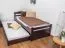 Kinderbett / Jugendbett "Easy Premium Line" K1/2h inkl. 2. Liegeplatz und 2 Abdeckblenden, 90 x 200 cm Buche Vollholz massiv schokobraun lackiert