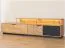 TV-Unterschrank, Hängeschrank Rania 19, aus geöltem Massivholz, 52 x 200 x 39 cm, in Eiche / Schwarz, Front aus Glas und Stirnholz, inkl. LED