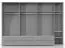 Drehtürenschrank / Kleiderschrank mit LED-Rahmen Siumu 39, Farbe: Weiß / Weiß Hochglanz - 226 x 322 x 60 cm (H x B x T)