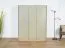 Moderner Kleiderschrank Sampont 01, Mintgrün / Eiche dunkel, 195 x 145 x 52 cm, mit 12 Fächern und 1 Kleiderstange, ABS-Kanten, robust und langlebig