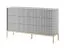 Moderne Kommode mit 6 Schubladen Worthing 64, Farbe: Grau / Gold, 91 x 154 x 39 cm, geriffelte Fronten, viel Stauraum, elegantes Design, langlebig