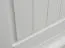 Vitrine Gyronde 14, Türanschlag links, Kiefer massiv Vollholz, Farbe: Weiß / Walnuss - 190 x 60 x 45 cm (H x B x T)