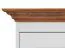 Vitrine Gyronde 15, Kiefer massiv Vollholz, Farbe: Weiß / Eiche - 190 x 90 x 45 cm (H x B x T)