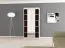 120 cm breiter Kleiderschrank mit 2 Türen | 5 Fächer | Farbe: Weiß / Schwarz Abbildung
