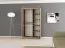 120 cm breiter Kleiderschrank mit 2 Türen | 5 Fächer | Farbe: Sonoma Eiche / Weiß Abbildung