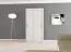 120 cm breiter Schiebetürenschrank mit 2 Türen | 5 Fächer | 2 Kleiderstangen | Farbe: Weiß Abbildung