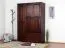 Garderobenschrank Kiefer Vollholz massiv, Walnussfarben - Abmessung: 195 x 135 x 59 cm (H x B x T) Abbildung