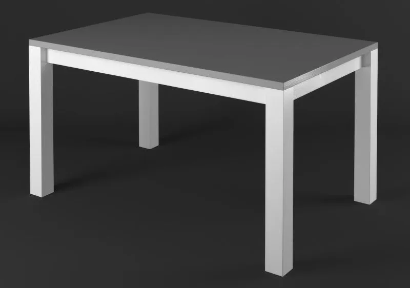Esstisch Kiefer Vollholz massiv weiß / grau Lagopus 19 - Abmessungen: 120 x 70 cm (B x T)