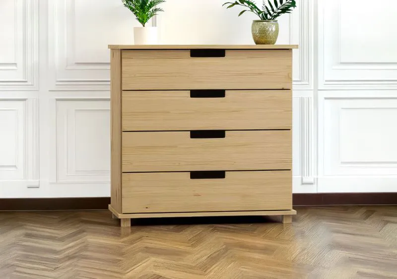 Kommode Kiefer massiv Vollholz natur 003 - Abmessung 100 x 80 x 42 cm (H x B x T)